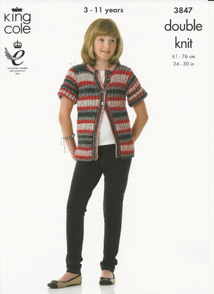 King Cole Childrens Sweater & Cardigan DK 3847